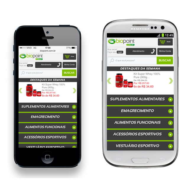 Biopoint lança versão Mobile da loja virtual para compras de Suplementos e Acessórios